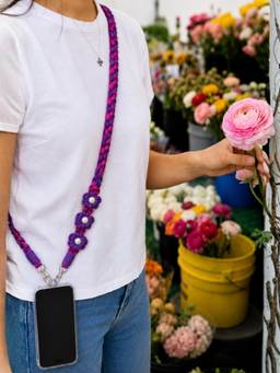 YELONA - Women Purple Braided Mobile Cross Body Sling Lanyard Secure Hands Free Strap