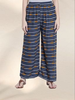 Fabclub - Rayon Navy Blue Striped Palazzo