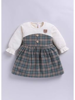 Toonyport - Girls Green Cotton Checks Dress