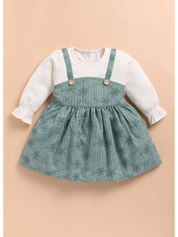 Toonyport - Girls Green Cotton Printed Dress