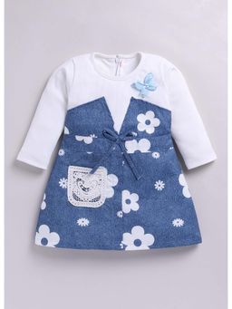 Toonyport - Girls Blue Cotton Printed Dress