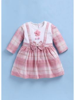Toonyport - Girls Pink Cotton Checks Dress