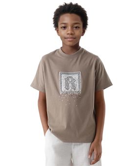 RARE ONES - Kids Mezoc-K Light Brown Cotton Regular Fit T-shirt