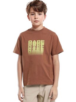 RARE ONES - Kids Act-K Brown Cotton Regular Fit T-shirt