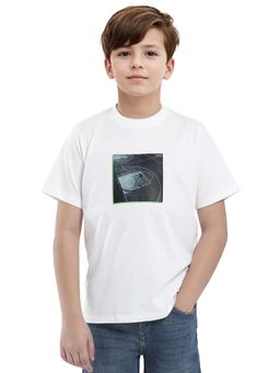 RARE ONES - Kids Zion Off White Cotton Graphic Print Regular Fit T-shirt