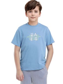 RARE ONES - Kids Nova Blue Cotton Regular Fit T-shirt