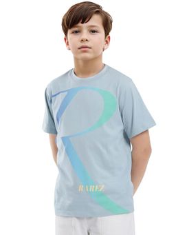 RARE ONES - Kids Elzo-K Light Blue Cotton Printed Regular Fit T-shirt