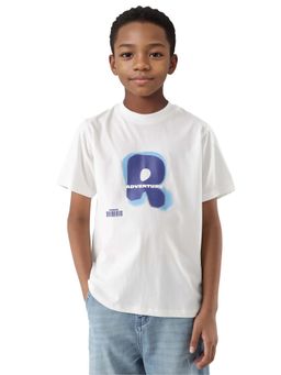 RARE ONES - Kids Blurr Off White Cotton Regular Fit T-shirt