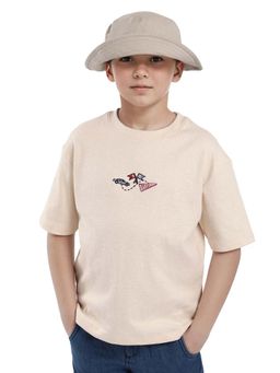 RARE ONES - Kids Oryn-T Beige Cotton Blend Regular Fit T-shirt