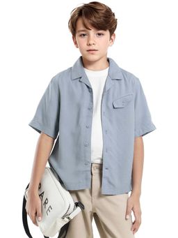 RARE ONES - Kids Dubex Dusky Blue Modal Solid Shirt