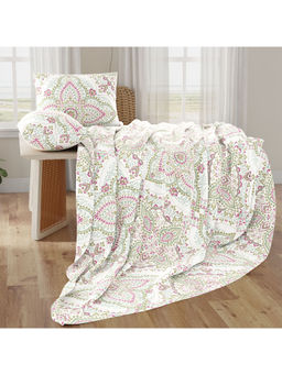 Layers - Multi-Color Cotton Jaipur Medallian Double Bedsheet & Pillow Covers (Set of 3)