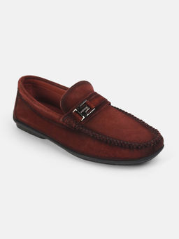 Mochi - Mens Wine Suede Loafers