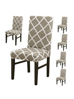 House of Quirk - Elastic Chair Cover Stretch Removable Washable Chair Slipcover Pack of 6