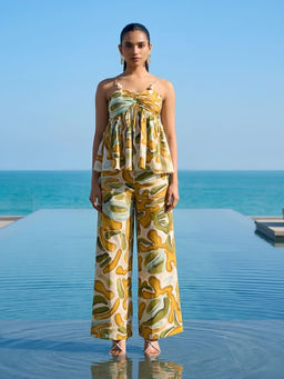 Poppi - Mustard Moss Printed Co-ord Set