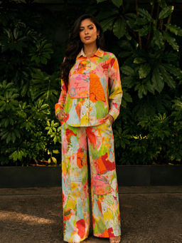 Poppi - Orange Roma Printed Co-ord Set