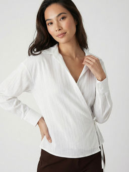 DaKauz - White Structured Wrap Shirt