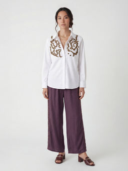 DaKauz - White White Embellished Shirt