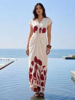 Poppi - Bud Printed Wrap Dress