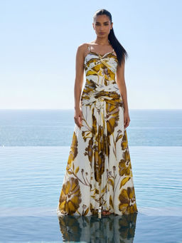 Poppi - Liora Printed Strappy Pleated Dress