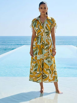 Poppi - Moss Printed Midi Dress