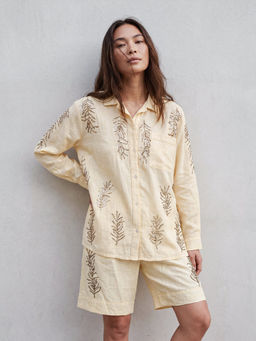 DaKauz - Yellow Frostline Embellished Shirt