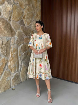 Poppi - Flower Printed Tiered Dress