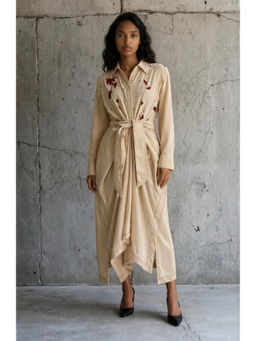 VANSHIKA AGARWAL LABEL - Beige Marina Chanderi Dress