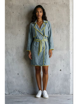 VANSHIKA AGARWAL LABEL - Blue Skylar Silk Dress