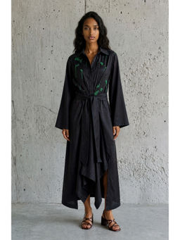 VANSHIKA AGARWAL LABEL - Black Ellisa Chanderi Dress