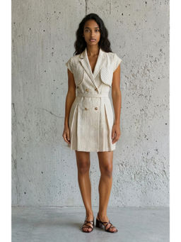 VANSHIKA AGARWAL LABEL - Beige Quinn Linen Dress