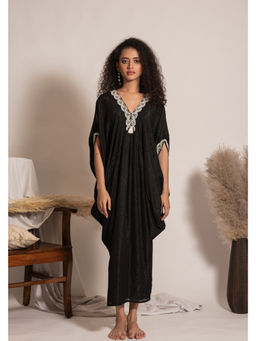 VANSHIKA AGARWAL LABEL - Black Zola Georgette Kaftan Dress