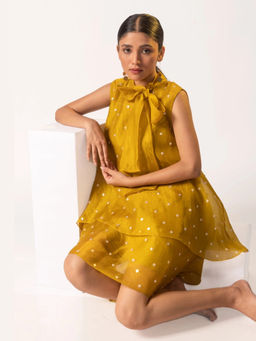 VANSHIKA AGARWAL LABEL - Yellow Norah Organza Dress