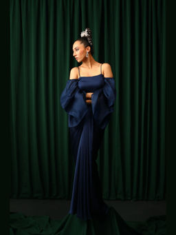 VANSHIKA AGARWAL LABEL - Blue Sierra Satin Dress