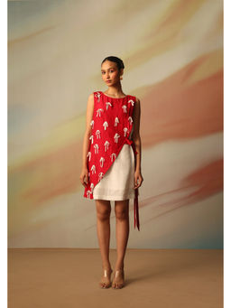 VANSHIKA AGARWAL LABEL - Red Elle Silk Dress
