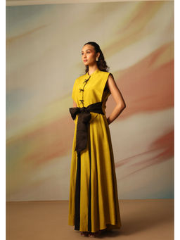 VANSHIKA AGARWAL LABEL - Yellow Lyla Polyester Dress