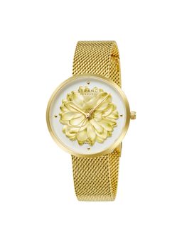 Strand by Obaku - Blossom Gold Quartz White Round 3D Dial Womens Watch - S700Lhgwmg-Df