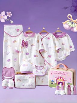 Little Surprise Box - 23pcs Purple Bow Newborn Baby Girl Gift Box
