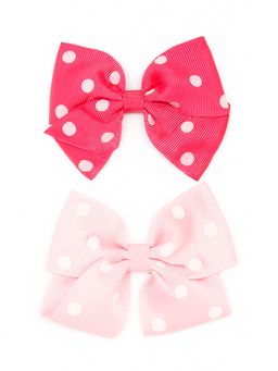 Baby Doe - Pink Satin Printed Hair Clips (Pack of 2)