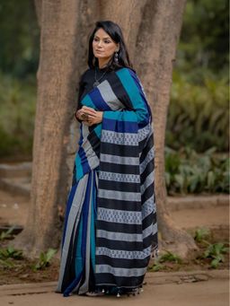 Soulweaves - Kapaas Multi-Color Saree with Unstitched Blouse