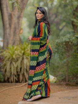 Soulweaves - Kapaas Multi-Color Saree with Unstitched Blouse
