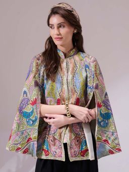 Dusala India - Tapasi Pashmina Blended Multi-Color Cape