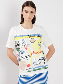 VERO MODA - Bright White Printed T-Shirt