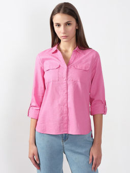 VERO MODA - Pink Full Sleeves Shirt