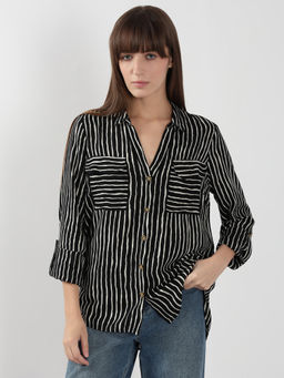 VERO MODA - Black Striped Pattern Shirt