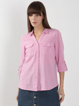VERO MODA - Light Pink Full Sleeves Shirt