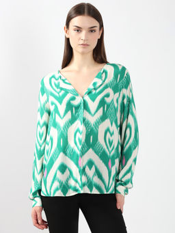 VERO MODA - Green Abstract Print Shirt