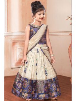 Lagorii - Patchwork Lehenga Choli with Attached Dupatta Purple