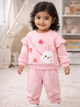 Little Surprise Box - Pink Wink Bunny Tracksuit Set For Kids