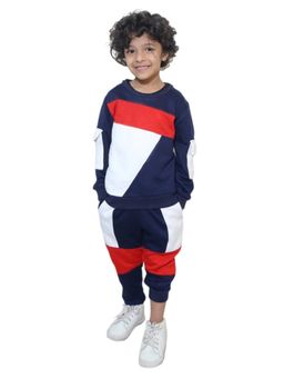 MIRACLE HAPPEN - Miracles Happen Blue and Red Color Block Tracksuit