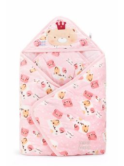 Mee Mee - Pink Soft Cotton Hooded Baby Carry Nest (0-6 Months)